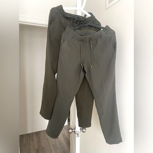 Two dark green lululemon pants